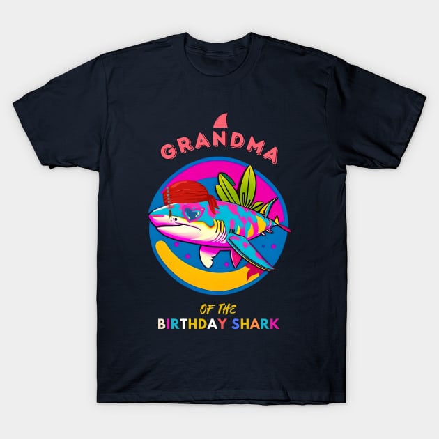 Grandma of the Shark Birthday Matching Family T-Shirt by Adam4you